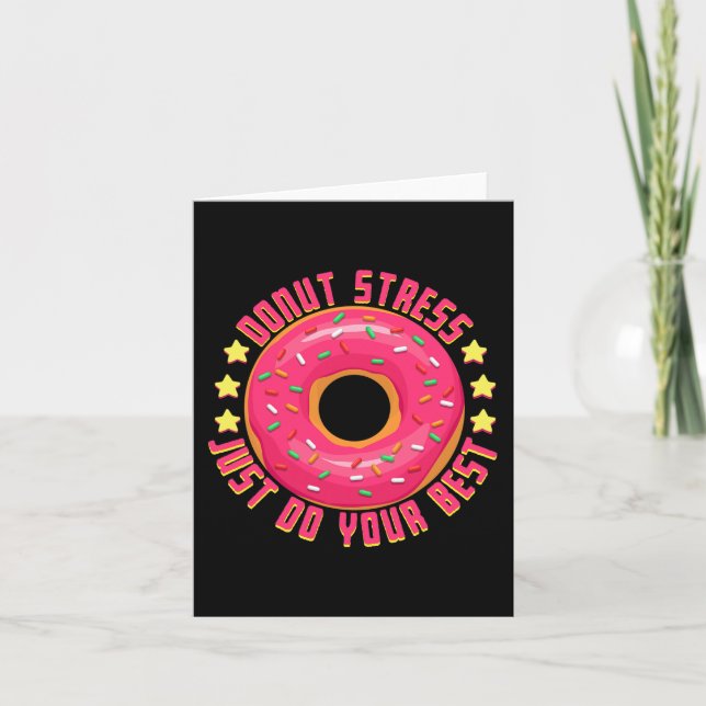 Stress Just Do Your Best Teacher Test Day Tee 1  Card (Front)