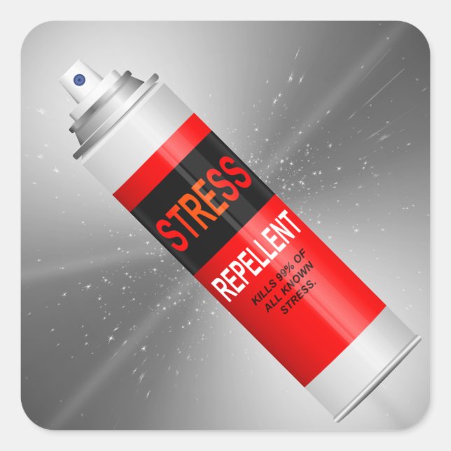 Stress repellent. square sticker (Front)