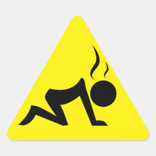 Stress Symbol (Black on Yellow) Triangle Sticker