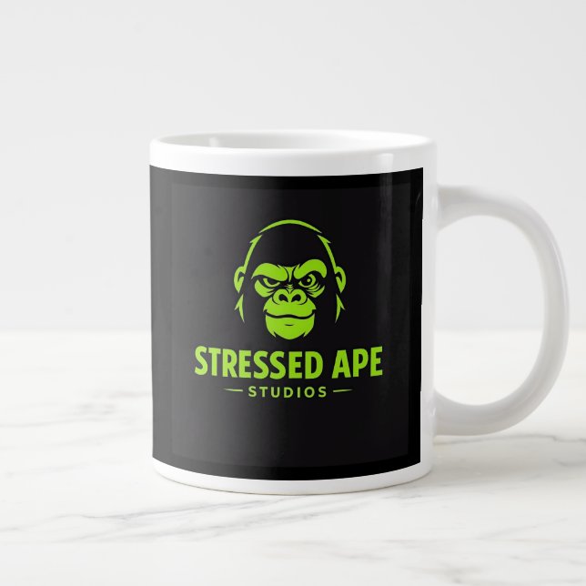 Stressed Ape Studios Green Logo Large Coffee Mug (Right)