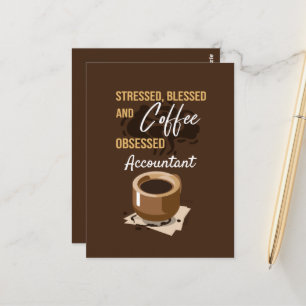 Stressed, Blessed and Coffee Obsessed Funny Postcard
