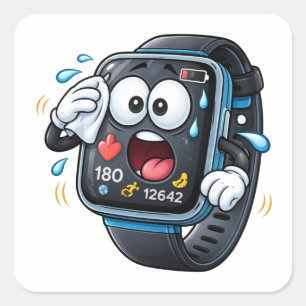 Stressed Cartoon Smart watch Character Sticker