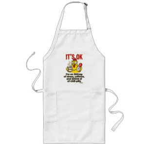Stressed Chicken Coffee Lover Funny Mum Life Long Apron