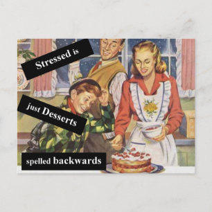 Stressed is Desserts Spelled Backwards Postcard
