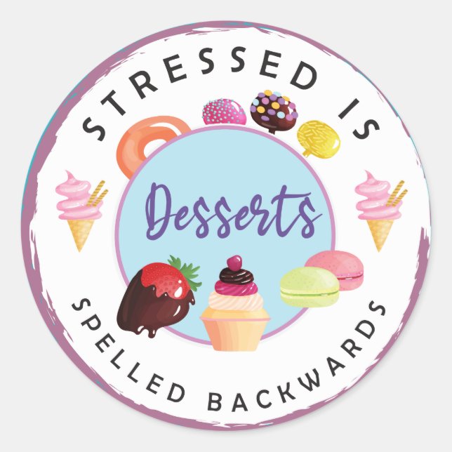 Stressed is desserts spelled backwards sticker (Front)