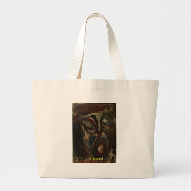 Stressed Large Tote Bag (Front)