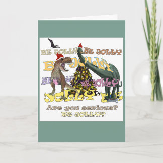 Stressed-out  Dinosaur Christmas Holiday Card