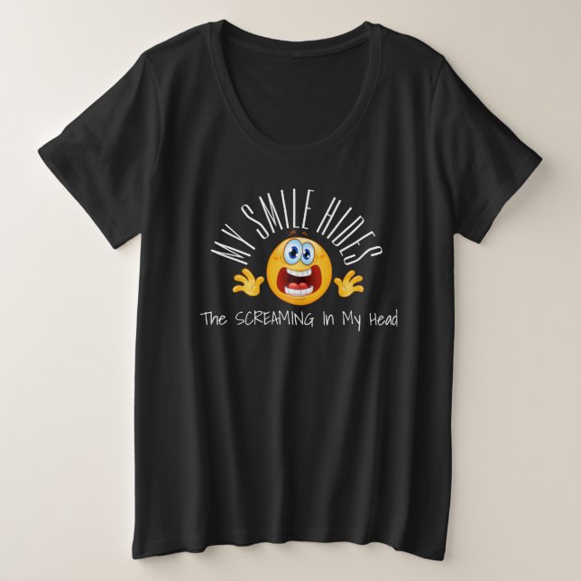 STRESSED! SMILE PLUS SIZE T-Shirt (Design Front)
