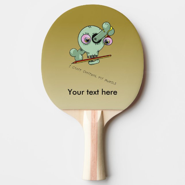 Stressed Teacher Funny Skull Ping Pong Paddle (Front)
