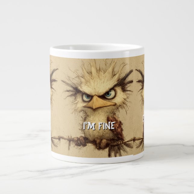 StressedBird I'm Fine It's FIne Everything's Fine  Large Coffee Mug (Front)