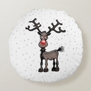 Stressful Christmas with Rudolf Round Cushion