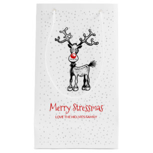 Stressful Christmas with Rudolf Small Gift Bag