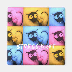 Stressie Cat Angel Magnet