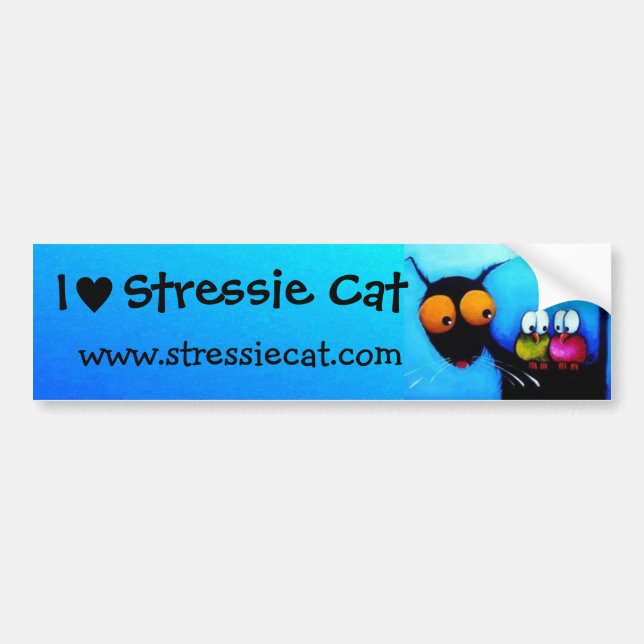 Stressie Cat bumper sticker (Front)