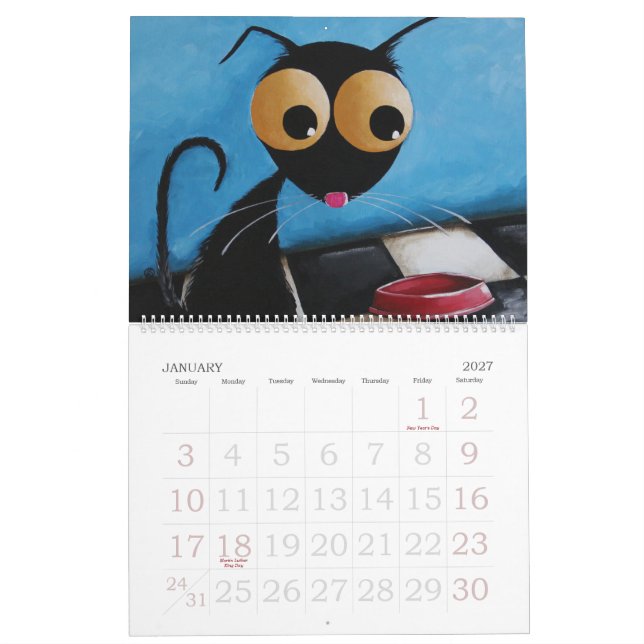Stressie Cat calendar (Jan 2027)