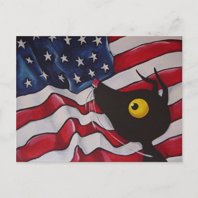 Stressie Cat in the USA! Postcard (Front)