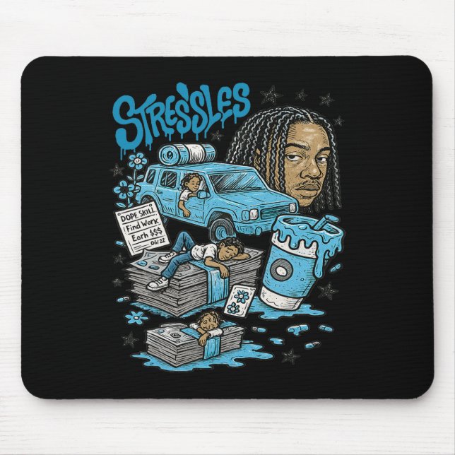 Stressless 11 Legend Blue White Black 2025 Hallowe Mouse Pad (Front)