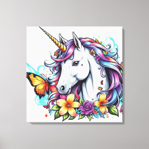 Stretch Canvas Print - Beautiful Unicorn