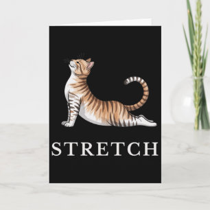 Stretch Cat Yoga Shirt Calm Lance Cute Animal Yogi Card