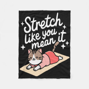 Stretch Like You Mean It Yoga Feline Cute Retro Po Fleece Blanket