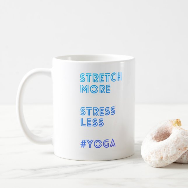 Stretch More Stress Less | Simple Yoga Mug (With Donut)