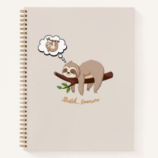 Stretch Tomorrow Sloth Notebook | Cosy Minimalist 