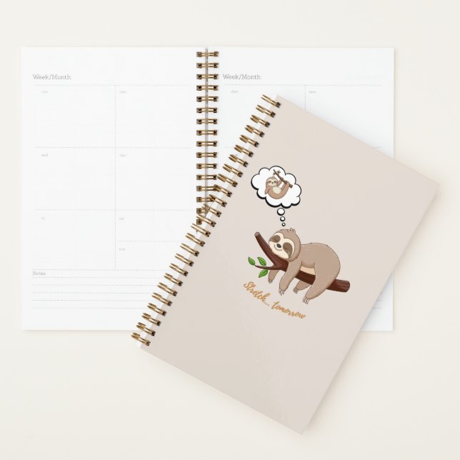 Stretch Tomorrow Sloth Planner | Cosy Minimalist (Display)