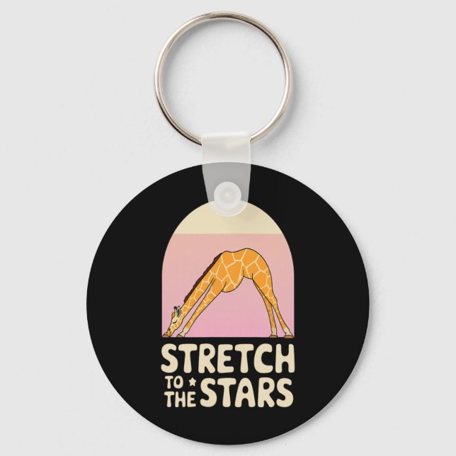 Stretch Towards The Galaxy Giraffe Positivity Grow Key Ring (Front)