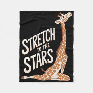 Stretch Towards The Galaxy Positive Yoga Giraffe H Fleece Blanket