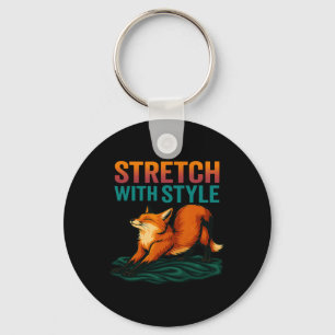 Stretch With Style Relaxing Fox Yoga Pose Fitness Key Ring