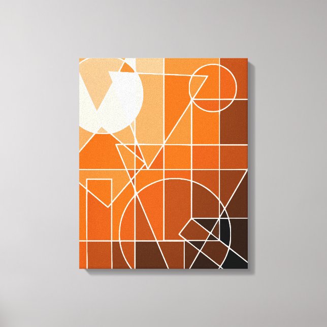 Stretched Canvas 2D art Monochromatic Orange Colou (Front)