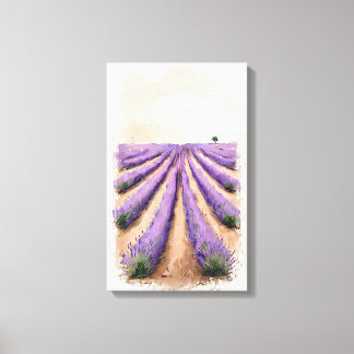 Stretched Canvas - Lavender Field Painting  Print