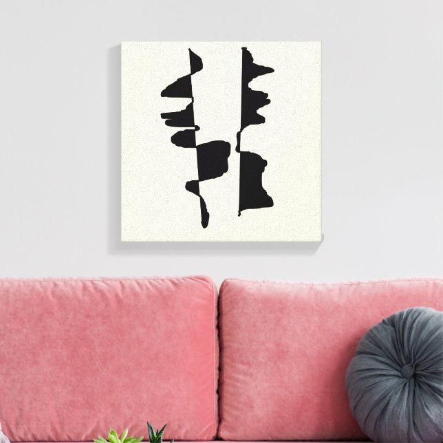 Stretched Canvas Painting - Abstract Dual Face Print (Insitu(LivingRoom))