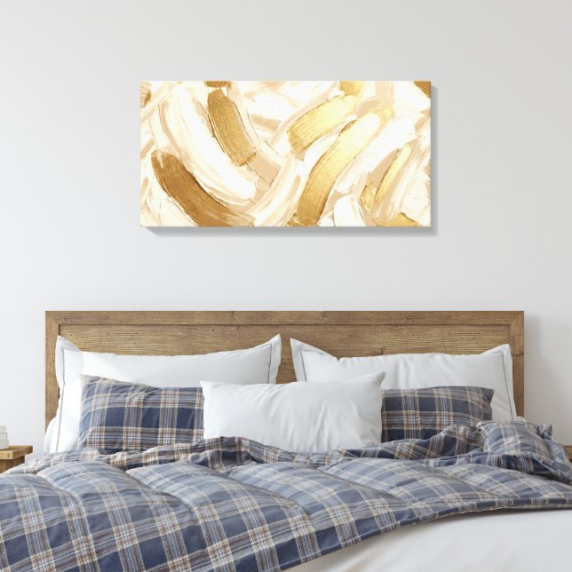 Stretched Canvas Print Abstract Brushstrokes (Insitu(Bedroom))