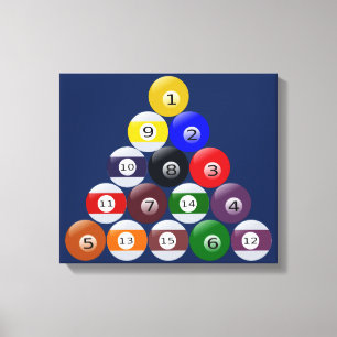 Stretched Canvas Print Billards Balls Racked