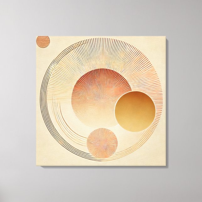 Stretched Canvas Print - Bohemian Sunburst in Warm (Front)