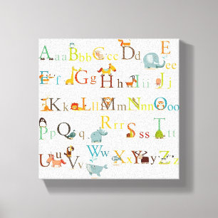 Stretched Canvas Print - Colourful Alphabet Print 