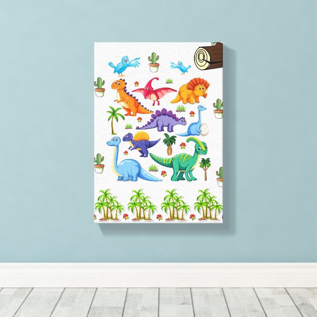 Stretched Canvas Print Dinosaur Wildlife  (Insitu(Wood Floor))