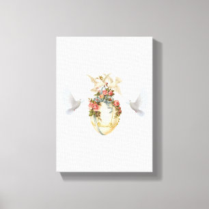 Stretched Canvas Print Easter Day Doves