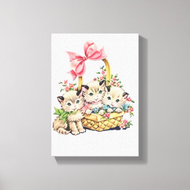 Stretched Canvas Print Easter Day Kitten (Front)