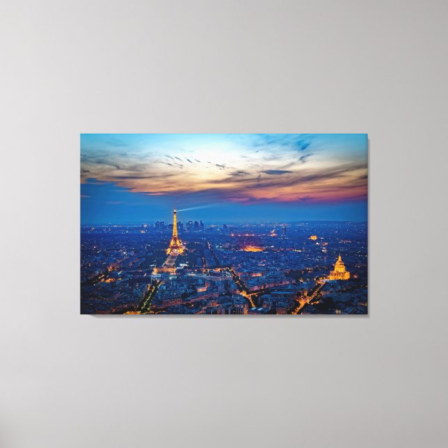 Stretched Canvas Print - Eiffel Tower Paris France (Front)