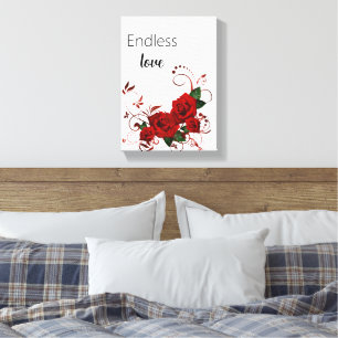 Stretched Canvas Print Endless Love Red Roses
