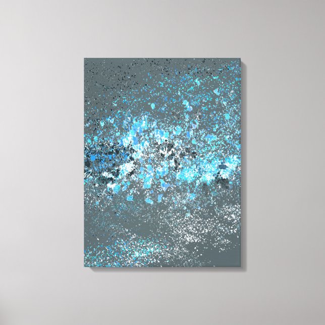 Stretched.canvas print in blue and green. (Front)