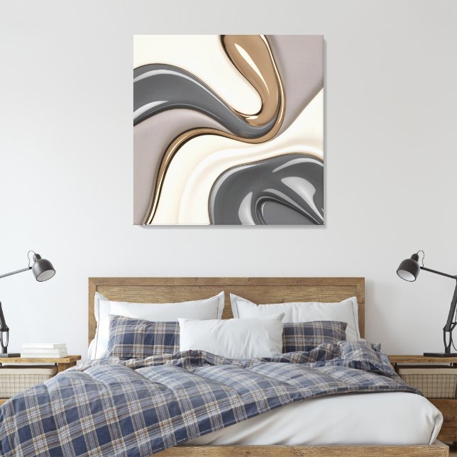 Stretched canvas print in stylish graphic (Insitu(Bedroom))