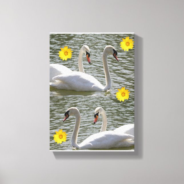 Stretched Canvas Print Mother's Day Swan (Front)