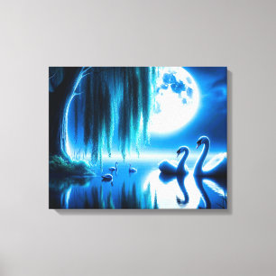 Stretched Canvas Print Swans