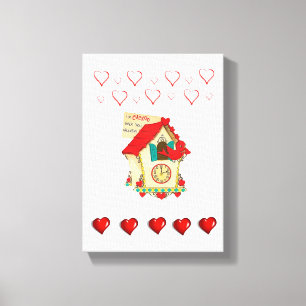 Stretched Canvas Print Valentine's Day Bird
