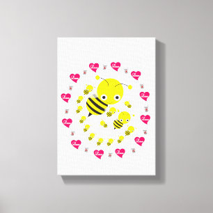 Stretched Canvas Print Valentine's Day Bumblebee