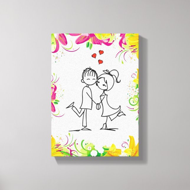 Stretched Canvas Print Valentine's Day Vintage (Front)
