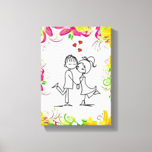 Stretched Canvas Print Valentine's Day Vintage